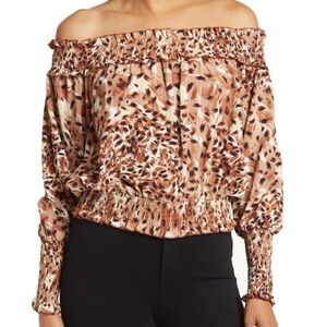 Patriza Luca Smocked Off-The-Shoulder Blouse Women’s Small
